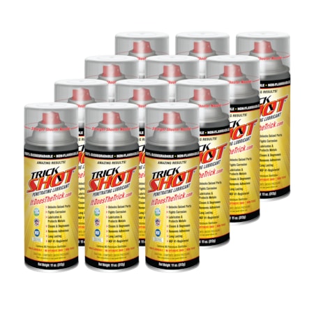 Trick Shot Food Grade Penetrating Lubricant; Non-Toxic, Non-Flammable, Biodegradable, Solvent, 11 oz, 12PK TSPL120